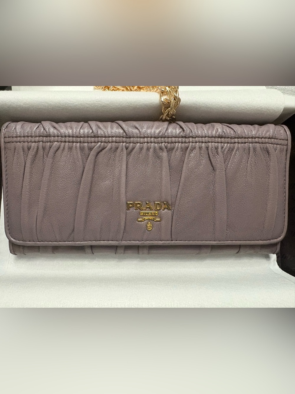 Prada Mauve Prada  Nappa Gaufre' Leather Wallet